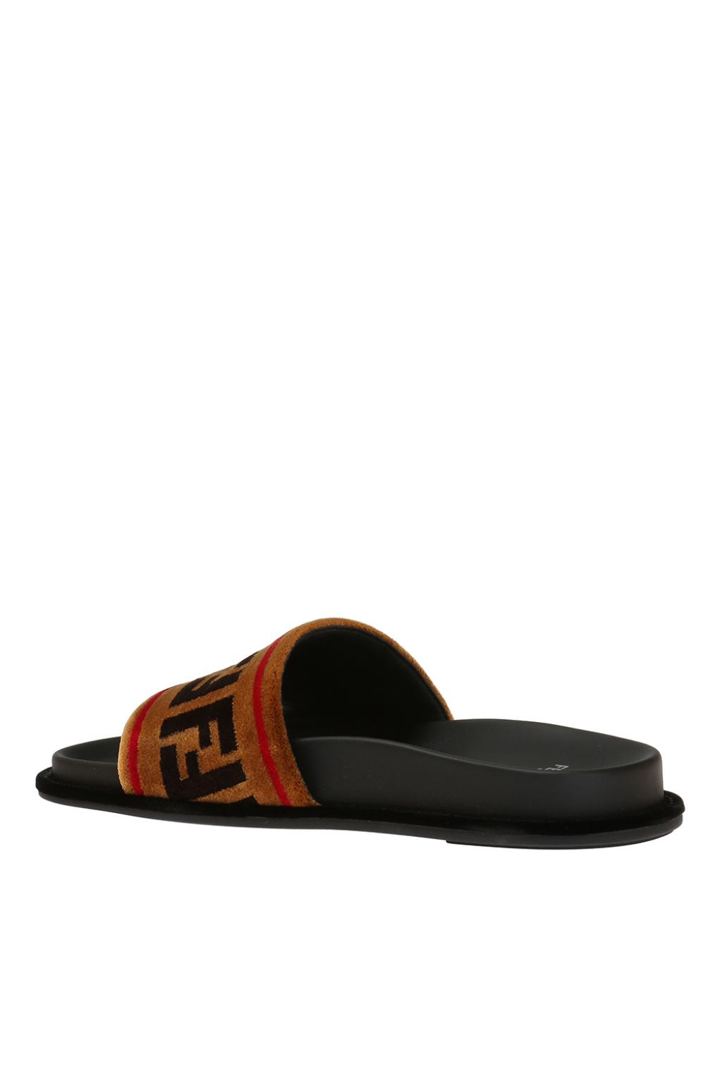 Black Slippers with a fur finish Fendi Vitkac Spain